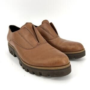 Ateliers Brown Leather Women's Slip on‎ Oxford Style Loafers  EU41 / US10.5
